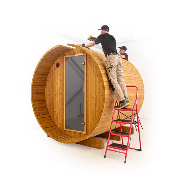 Thermory barrel sauna kit built