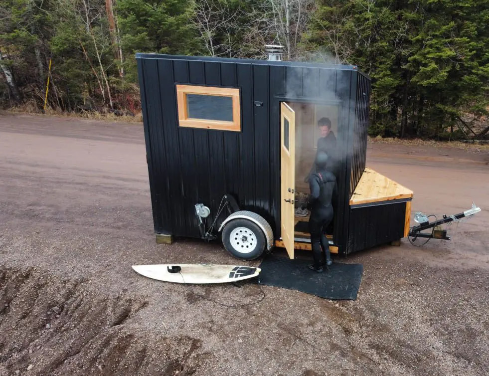 Private outdoor 8 ft mobile sauna in Minneapolis ! Home sauna