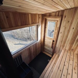 Custom Sauna Interior Hunting 8x8 Sauna