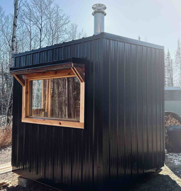 8x8 ft stationary sauna for home sauna. made by custom Sauna Builders in Duluth Minnesota