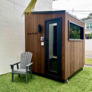 Custom home sauna in Florida, Custom design of Backyard Sauna in Florida !