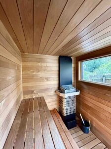 Interior design of Custom outdoor sauna !