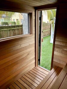 Interior design of Backyard Sauna in Florida !