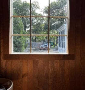 Custom Sauna Window View | Backyard Home Sauna