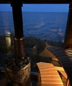 Night Time Superior North Shore near Duluth Minnesota - Custom Cabin Sauna, portable saunas