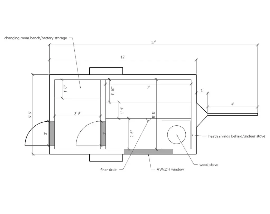 12ft Custom Mobile Sauna Options