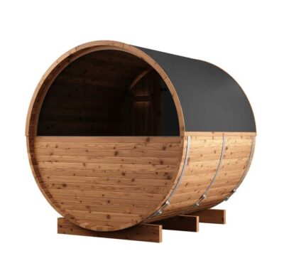 Thermory 6 Person Barrel Sauna side view