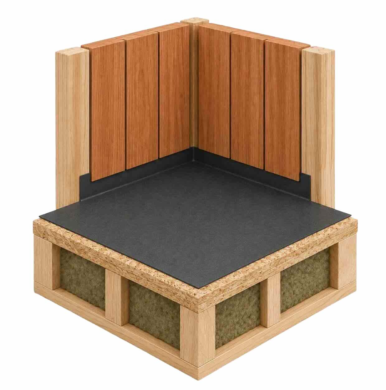 Waterproof non-slip sauna flooring