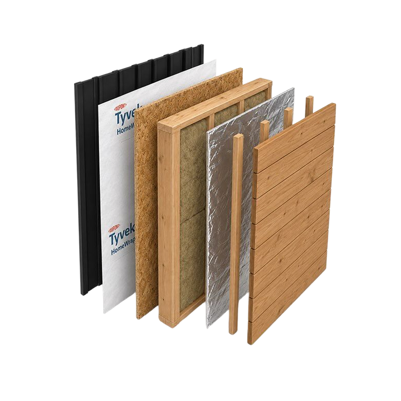8-layer wall system cross section