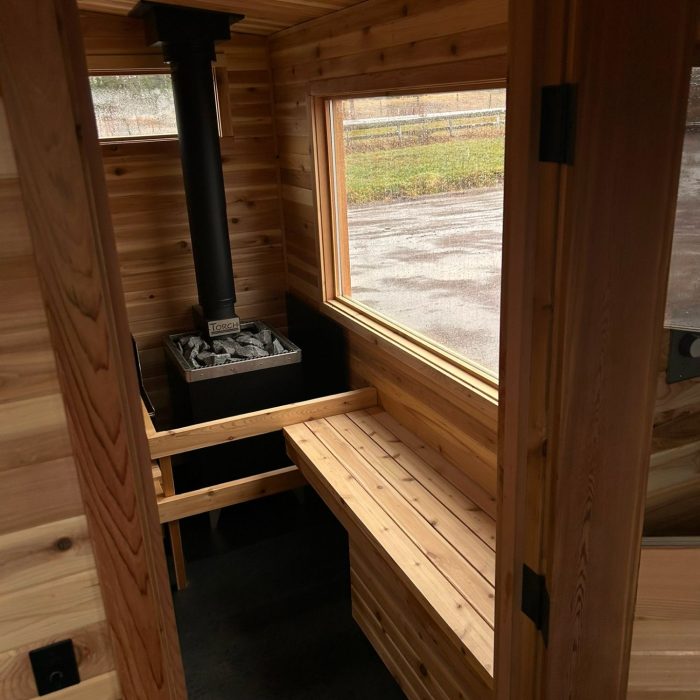 8x14 hydraulic trailer Portable Sauna Big window