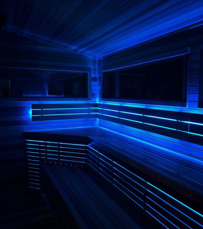 Big Mobile Sauna BW Interior Lights Blue