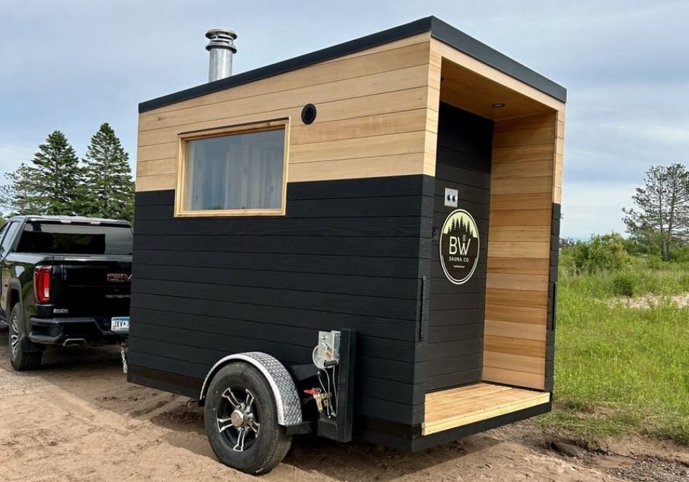 Huron 8ft Custom Mobile Sauna BW Custom Mobile Saunas in Minnesota for Sale | Custom Sauna Builders, Day Sauna Rental