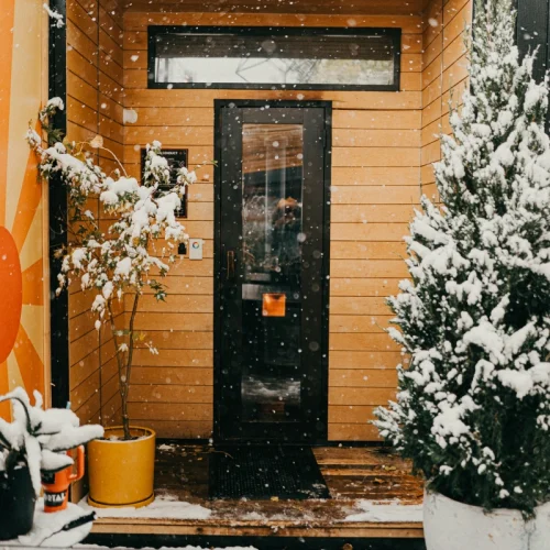 Sauna in the snow mobile sauna Colorado
