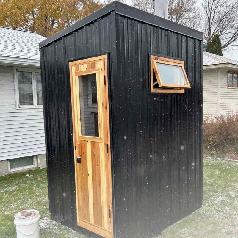 4 x 8 Backyard Sauna. Outdoor Sauna Built by Duluth Sauna Builders !