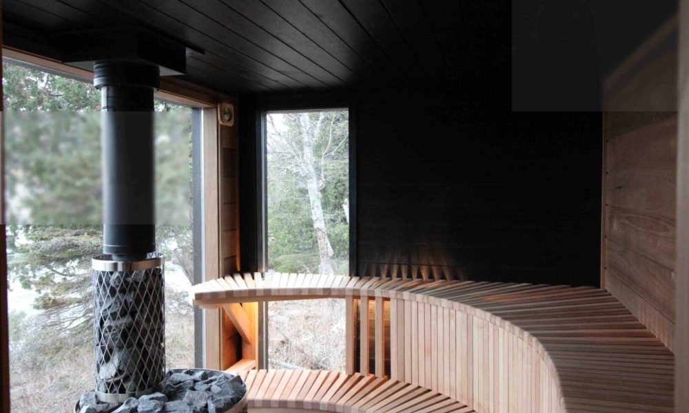 Stationary Sauna Thermally Modified Wood | Custom outdoor sauna in Minnesota